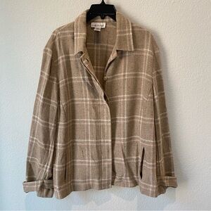 Evan Picone Plaid Wool Blend Shacket Size 18